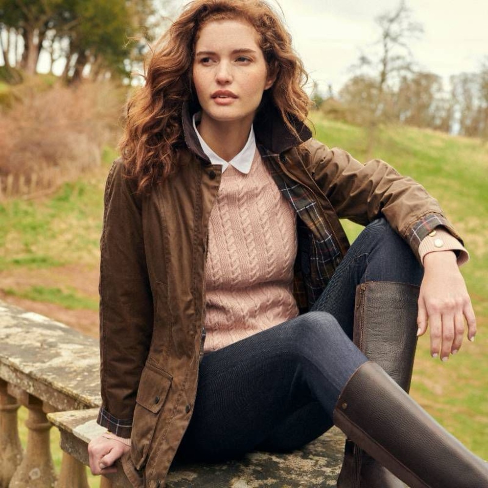 Barbour | Fieldrose Cableknit Sweater in Rose Dust US 12